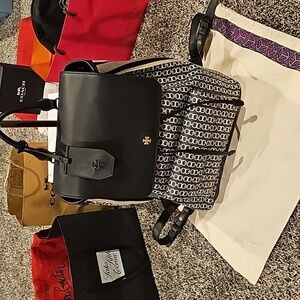 Like New Blue Chain Link Tory Burch backpack with dust bag